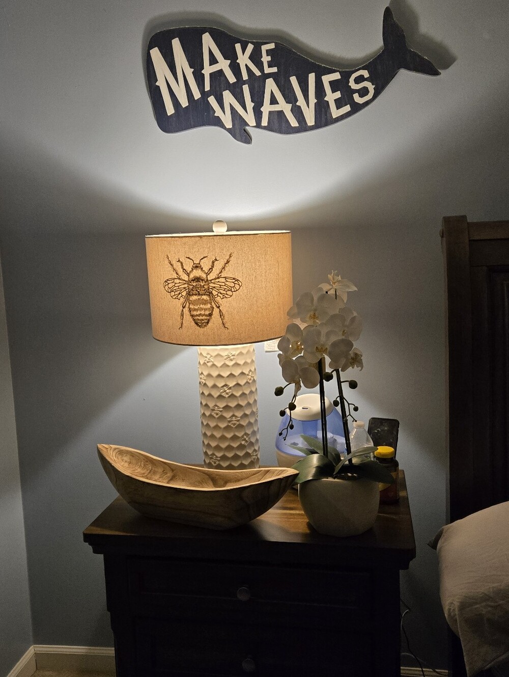 Pottery Barn Blue Whale Wall DECOR WOOD